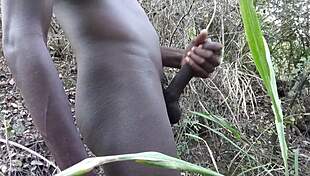 Risky public masturbation in garden and street