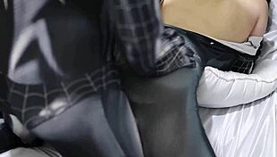 indonesian spiderman cosplay with big butt sex