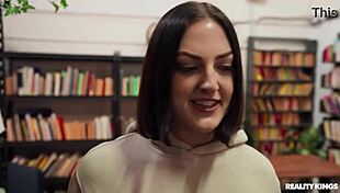 Vlogging the library reality kings with brunette college girl