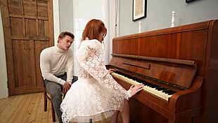 piano teacher fucked his redhead student hard for bad grades 😈